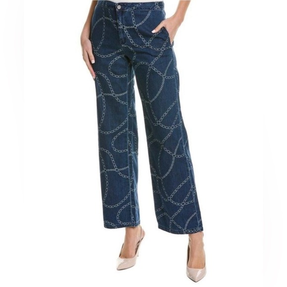 J.McLaughlin Women’s Everly Bashford Chain Wide Leg Jean Blue Trouser Style 4 - Picture 14 of 14